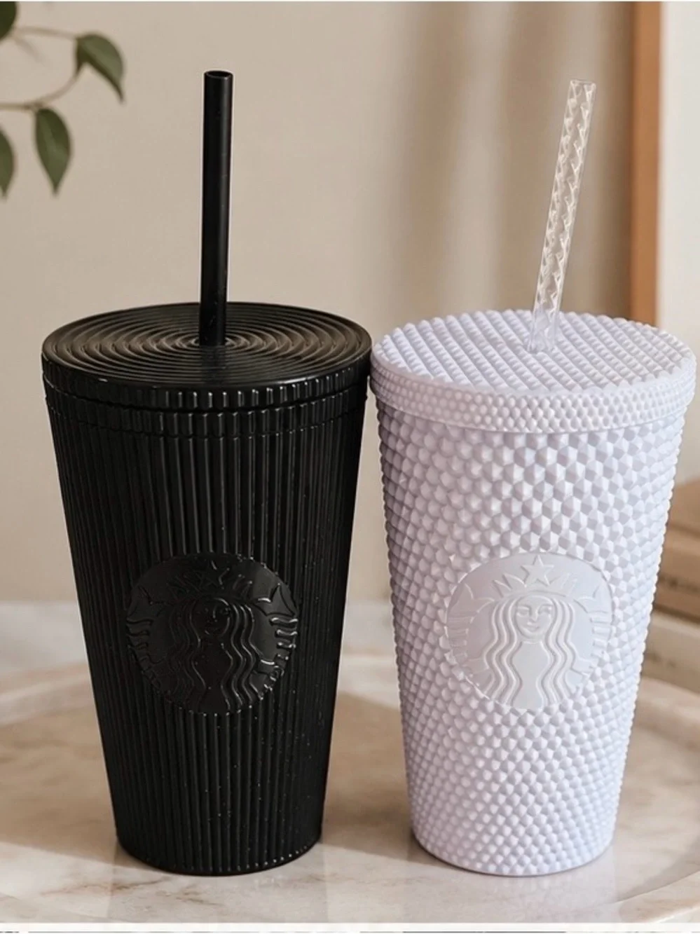 Starbucks Textured Studded Tumbler Set - Black & White